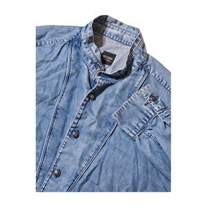 VTG Acorn By Bib Goldfeder Unisex LS Metal Star Button Strip French‎ Cuff Size L